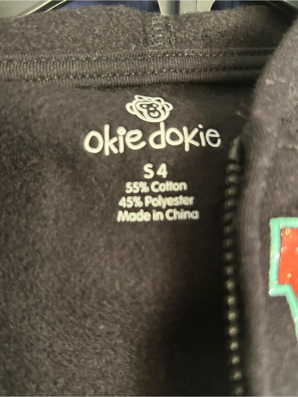 NWT-Girls OshKosh B'gosh Black Zip Hoodie with Rainbow LOVE Graphic